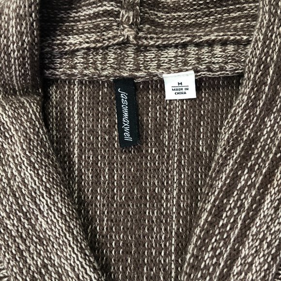 Jason Maxwell Womens Sz M Brown 3/4 Roll Tab Sleeve Open Front Cardigan Sweater - Picture 4 of 9